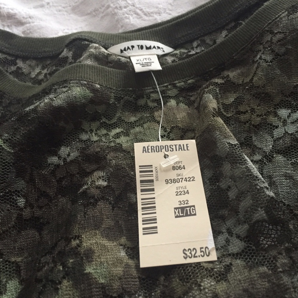 Map To Mars Aeropostale‎ Camo Crop Top S / XL - Picture 5 of 5
